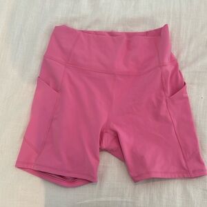 Fabletics pink biker shorts